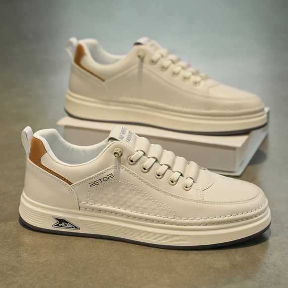 мужские кроссовки с кожаным верхом и дышащими 9987